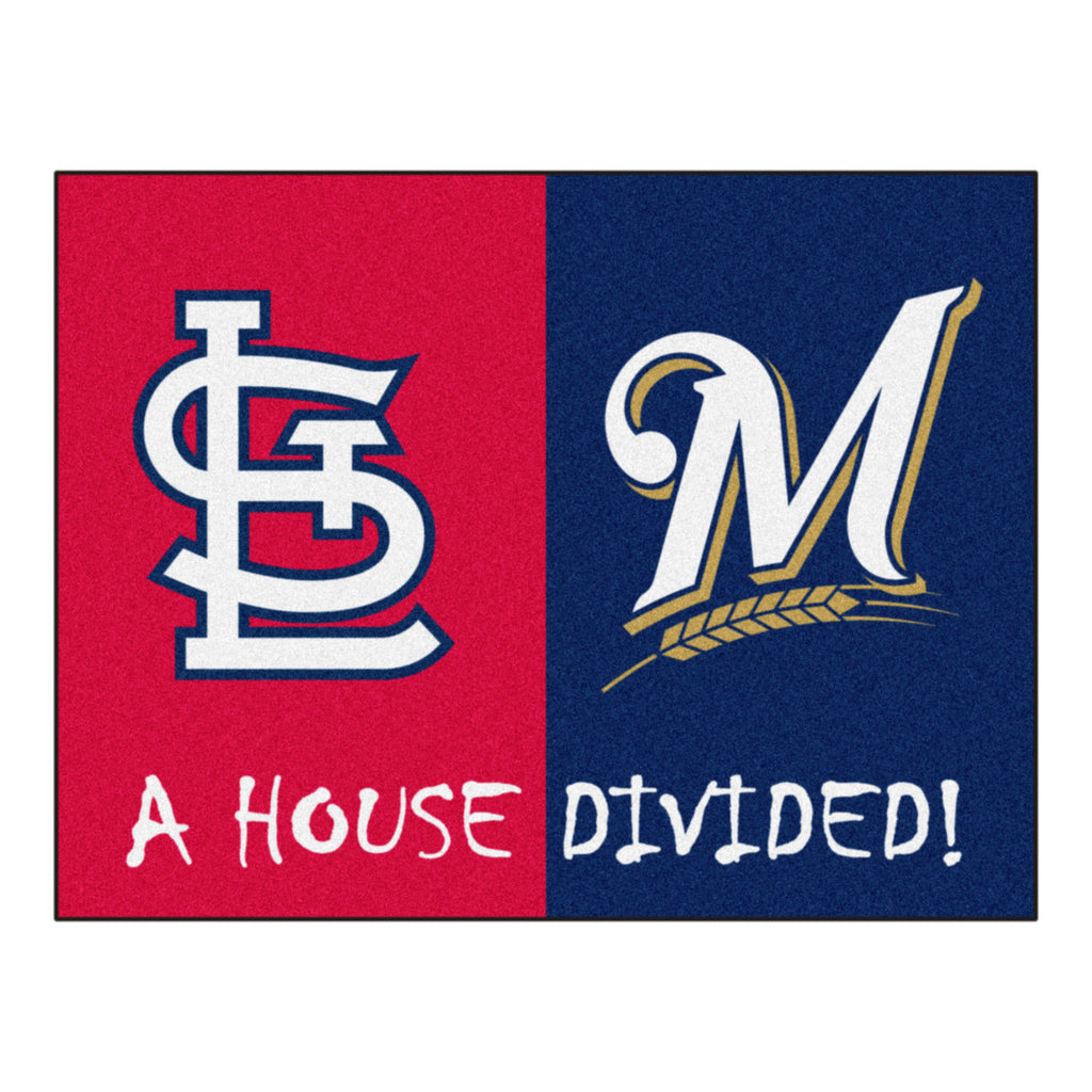 MLB House Divided - Cardinals / Brewers House Divided Mat
