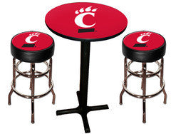 Cincinatti Bearcats Varsity Pub Table & Bar Stool Set