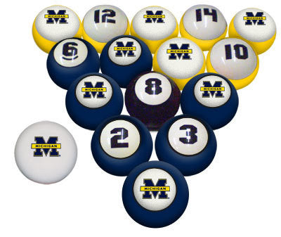 Michigan Wolverines Premium Pool Ball Set