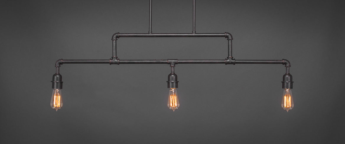 Toltec 333-DG-AT18 Vintage 3 Bulbs Bar Billiards Pool Table Island Light - coolpooltables.com