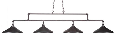 Toltec 334-DG-422 Vintage 4 Bulbs Bar Billiards Pool Table Island Light