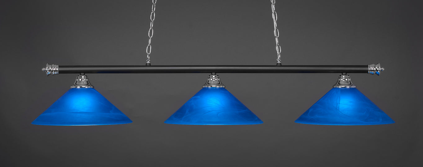 Toltec 373-CHMB-415 Oxford 3 Bulbs Bar Billiards Pool Table Island Light - coolpooltables.com