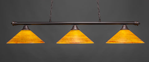 Toltec 373-DG-414 Oxford 3 Bulbs Bar Billiards Pool Table Island Light