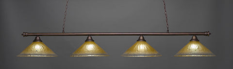 Toltec 374-BRZ-710 Oxford 4 Bulbs Bar Billiards Pool Table Island Light