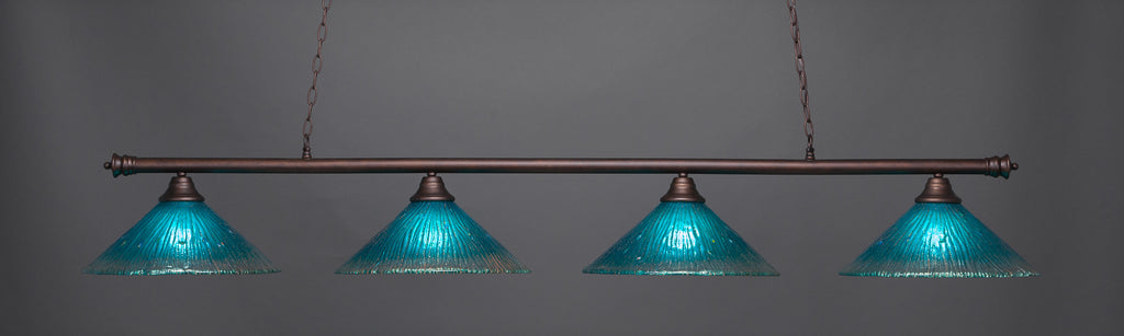 Toltec 374-BRZ-715 Oxford 4 Bulbs Bar Billiards Pool Table Island Light