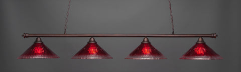 Toltec 374-BRZ-716 Oxford 4 Bulbs Bar Billiards Pool Table Island Light