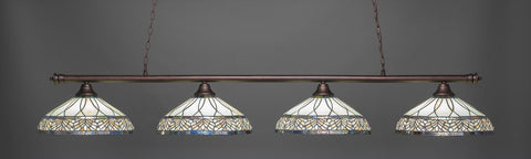 Toltec 374-BRZ-948 Oxford 4 Bulbs Bar Billiards Pool Table Island Light