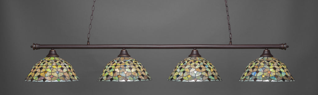 Toltec 374-DG-996 Oxford 4 Bulbs Bar Billiards Pool Table Island Light