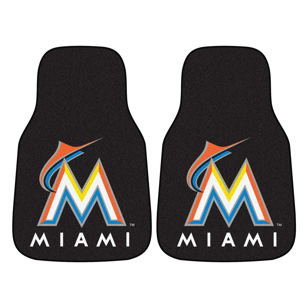 Miami Marlins 2-pc Carpet Car Mat Set