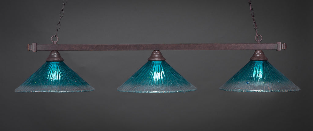 Toltec 803-DG-715 Square 3 Bulbs Bar Billiards Pool Table Island Light