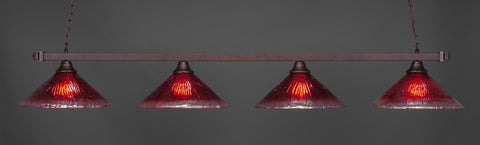 Toltec 804-BRZ-716 Square 4 Bulbs Bar Billiards Pool Table Island Light