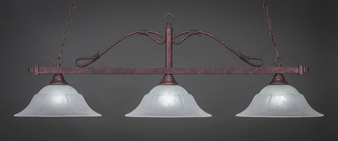 Toltec 823-BRZ-53615 Scroll 3 Bulbs Bar Billiards Pool Table Island Light