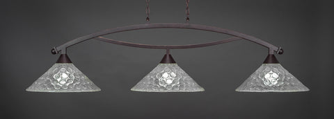 Toltec 873-DG-411 Bow 3 Bulbs Bar Billiards Pool Table Island Light