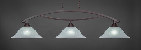 Toltec 873-DG-53615 Bow 3 Bulbs Bar Billiards Pool Table Island Light