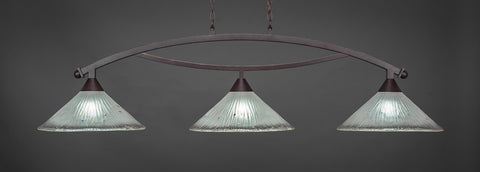 Toltec 873-DG-711 Bow 3 Bulbs Bar Billiards Pool Table Island Light