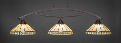 Toltec 873-DG-964 Bow 3 Bulbs Bar Billiards Pool Table Island Light