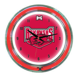 Arkansas Razorbacks 14" Neon Clock