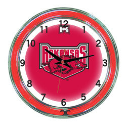 Arkansas Razorbacks 18" Neon Clock