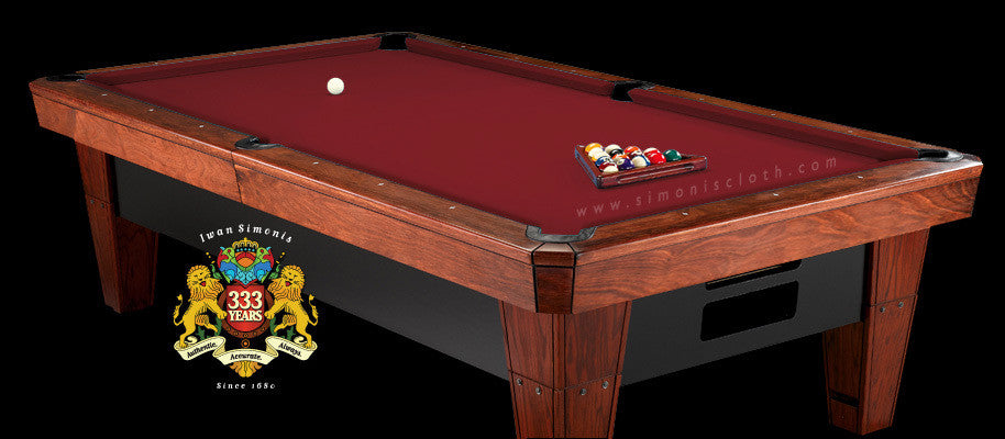 9' Simonis 860 Pool Table Cloth - Burgundy