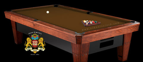 8' Simonis 860 Pool Table Cloth - Espresso