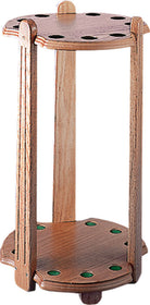 9 Cue Deluxe Oak Floor Rack - coolpooltables.com