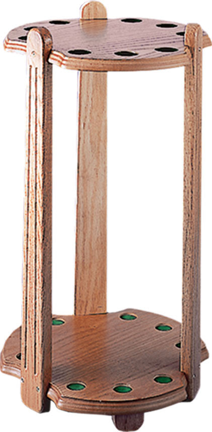 9 Cue Deluxe Oak Floor Rack - coolpooltables.com