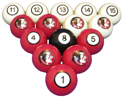 NCAA Florida State Seminoles Numbered Pool Balls Set College Football Billiards
