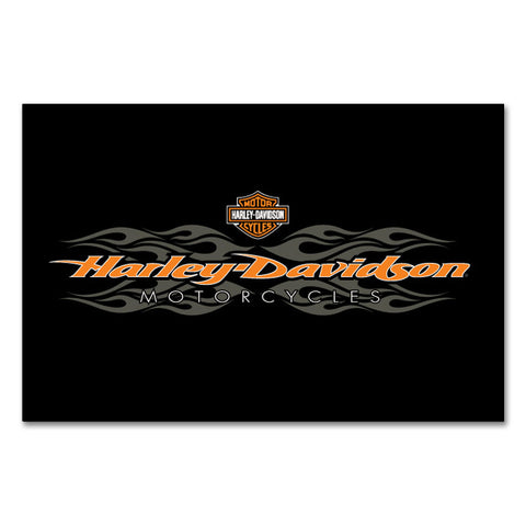 Harley-Davidson¨ 9 ft. Radical Flames Pool Table Felt - Black