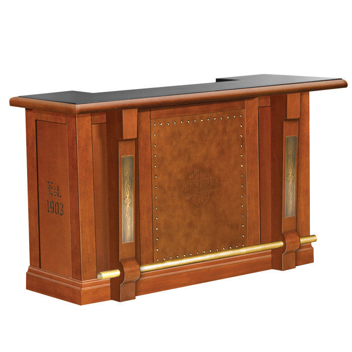 Harley-Davidson¨ Bar & Shield Flames Bar - Heritage Brown Finish