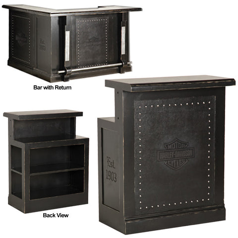 Harley-Davidson¨ Bar & Shield Flames Bar Return - Vintage Black Finish