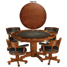Harley-Davidson¨ Bar & Shield Flames Poker Table & Chairs Set - Heritage Brown Finish