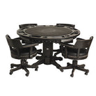 Harley-Davidson¨ Bar & Shield Flames Poker Table & Chairs Set - Vintage Black Finish