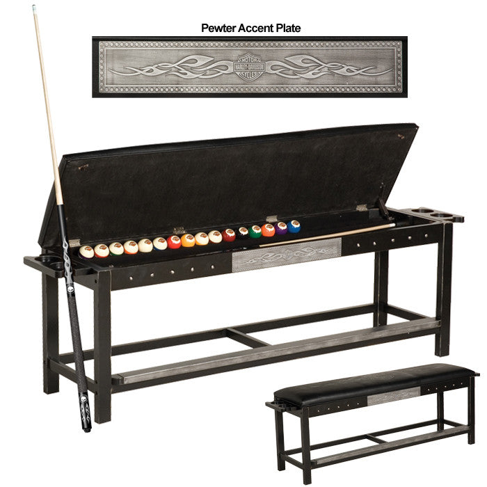 Harley-Davidson¨ Bar & Shield Flames Spectator Bench - Vintage Black Finish