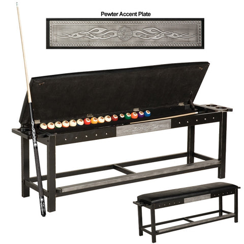 Harley-Davidson¨ Bar & Shield Flames Spectator Bench - Vintage Black Finish