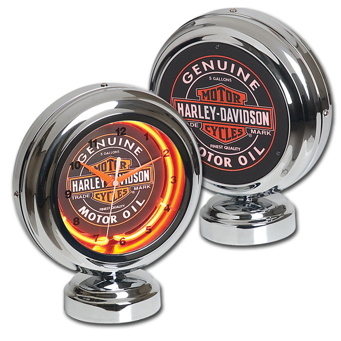 Harley-Davidson¨ Oil Can Table Neon Clock