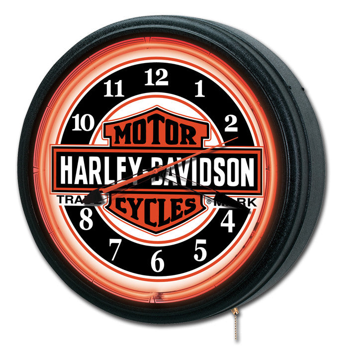 Harley-Davidson¨ Nostalgic Trademark Bar & Shield Neon Clock
