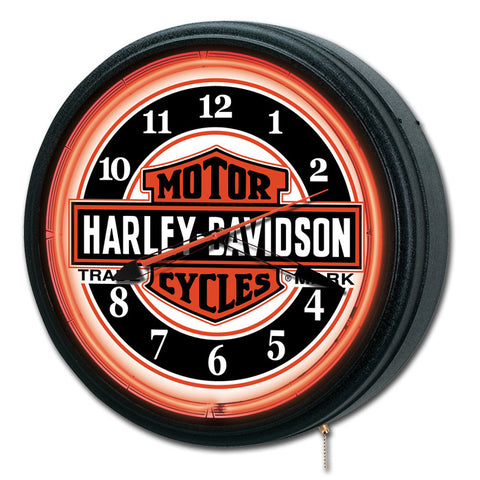 Harley-Davidson¨ Nostalgic Trademark Bar & Shield Neon Clock