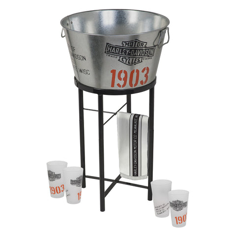 Harley-Davidson¨ 1903 Galvanized Beverage Tub Gift Set