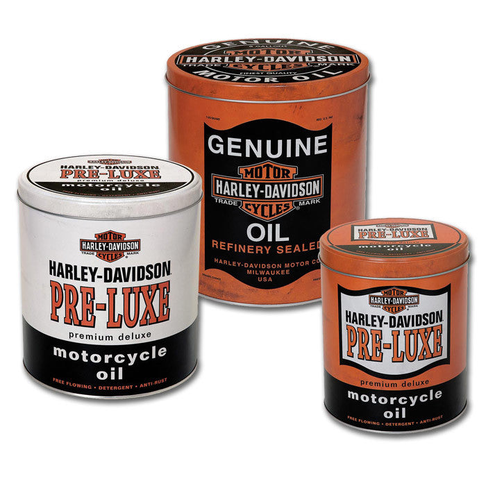 Harley-Davidson¨ Oil Can Storage Tins (Set of 3)