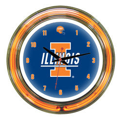 Illinois Fighting Illini 14" Neon Clock