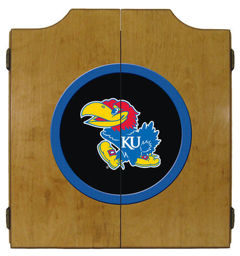 Kansas Jayhawks Dartboard Cabinet