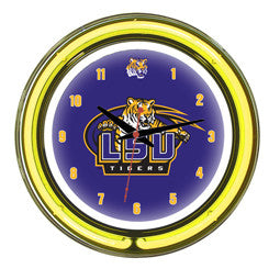 LSU Tigers 14" Neon Clock