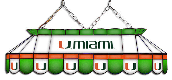 Miami Hurricanes Stained Glass Pool Table Light