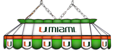 Miami Hurricanes Stained Glass Pool Table Light