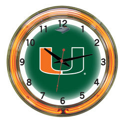 Miami Hurricanes 18" Neon Clock