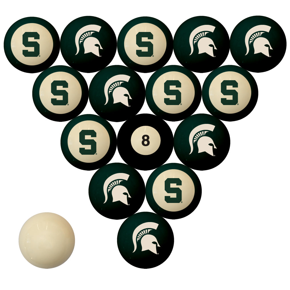NCAA Michigan State Spartans Numbered Pool Balls Set College Football Billiards