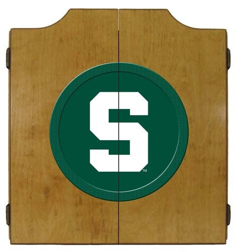 Michigan State Spartans Logo Dartboard Cabinet