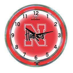 Nebraska Cornhuskers 18" Neon Clock