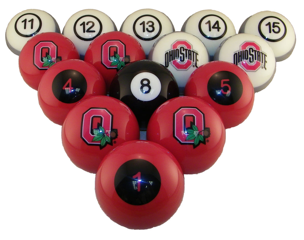 NCAA Ohio State Buckeyes Numbered Pool Balls Set - College Football Billiards