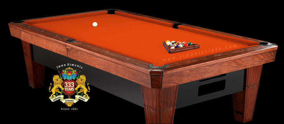 9' Simonis 860 Pool Table Cloth - Orange